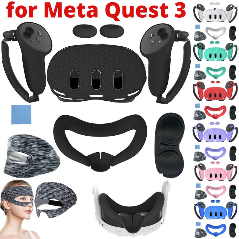 7PCS Silikon für Meta Quest 3 Zubehör Anti-Scratch TPU Schutzhülle VR Headset Sleeve Shell Case_voghion.com