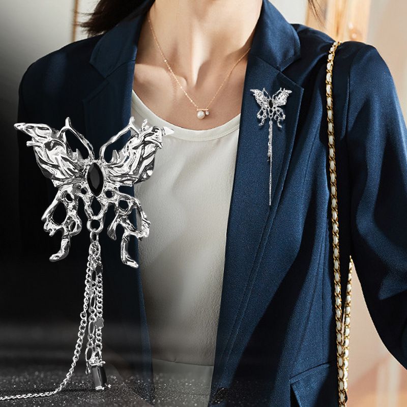 Broche voor vrouwen, hoogwaardige vlinderkleding met kwastjes, veelzijdige broche, nicheontwerp, verfijnde en koude stijl, speldaccessoires_voghion.com