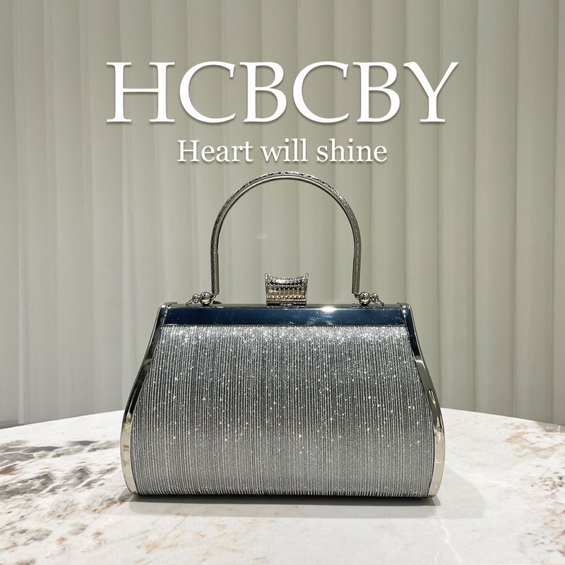 Borsa da sera di lusso con glitter argento - Elegante borsa da donna per matrimoni ed eventi formali_voghion.com