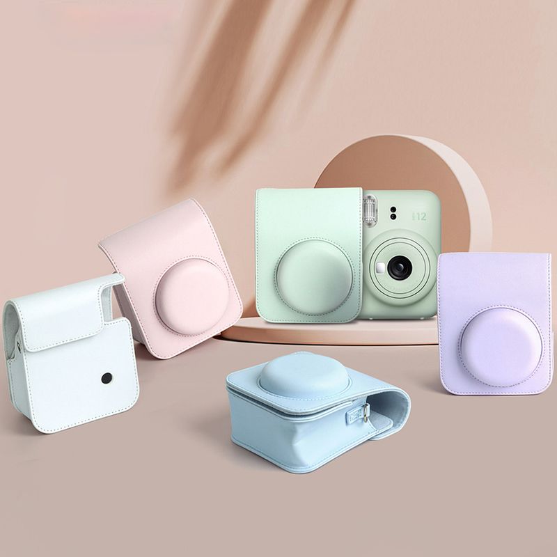 2023 für neue Fujifilm Instax Mini 12 Instant Film PU Ledertasche Hülle mit Schultergurt Kameratasche_voghion.com