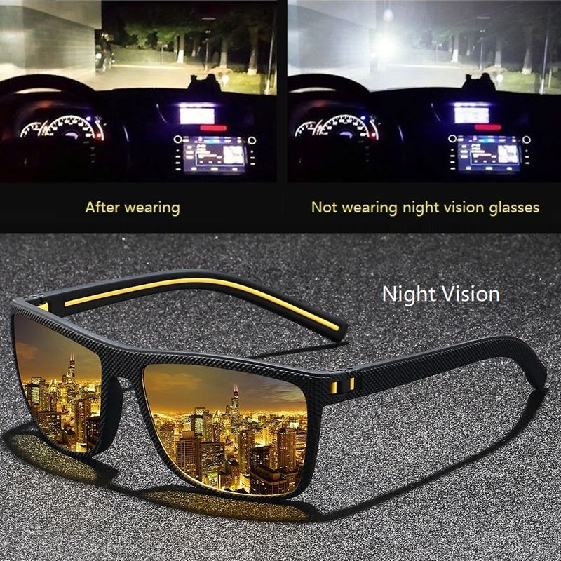 Moda Classico Vintage Check Pattern Square Polarized Occhiali da sole Uomo Donna Moda Pesca Guida Uomo Occhiali da sole UV400 Retro_voghion.com