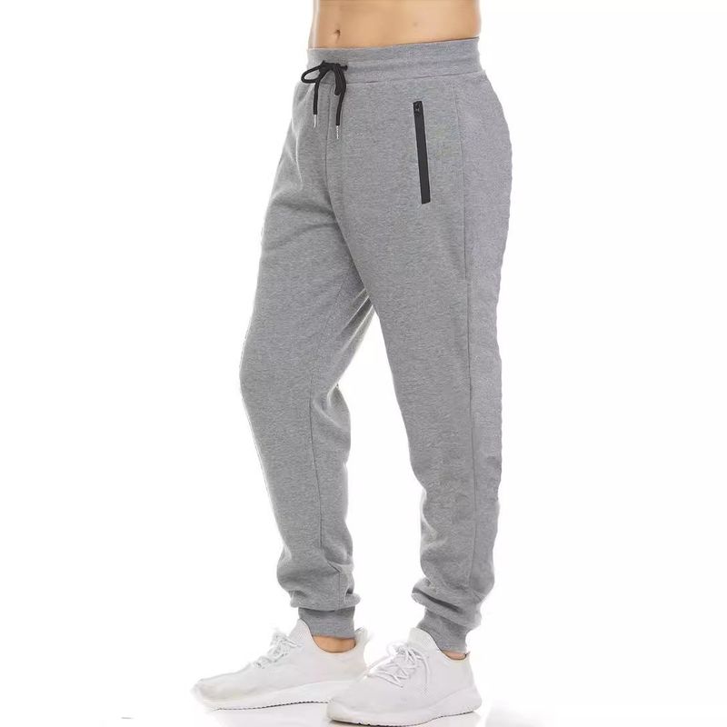 Fleece joggingbroek voor heren met ritszakken - Zachte en warme atletische loungebroek voor hardlopen, sportschool en vrijetijdskleding (zwart, grijs, marineblauw, S-3XL)_voghion.com