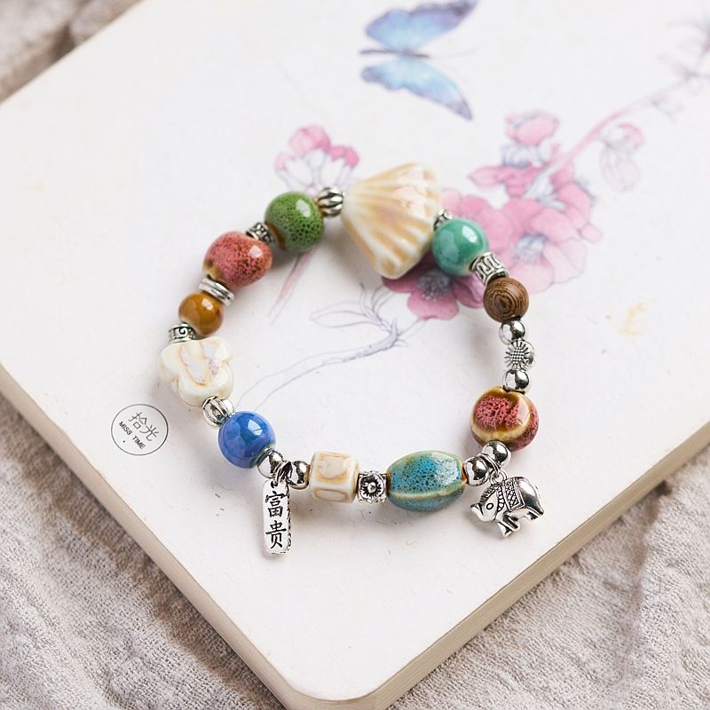 Jingdezhen Ceramic Bracelet National Style Gift Hand-woven A Wisp Of Porcelain Set Small Fresh Girls Versatile New Chinese Style_voghion.com
