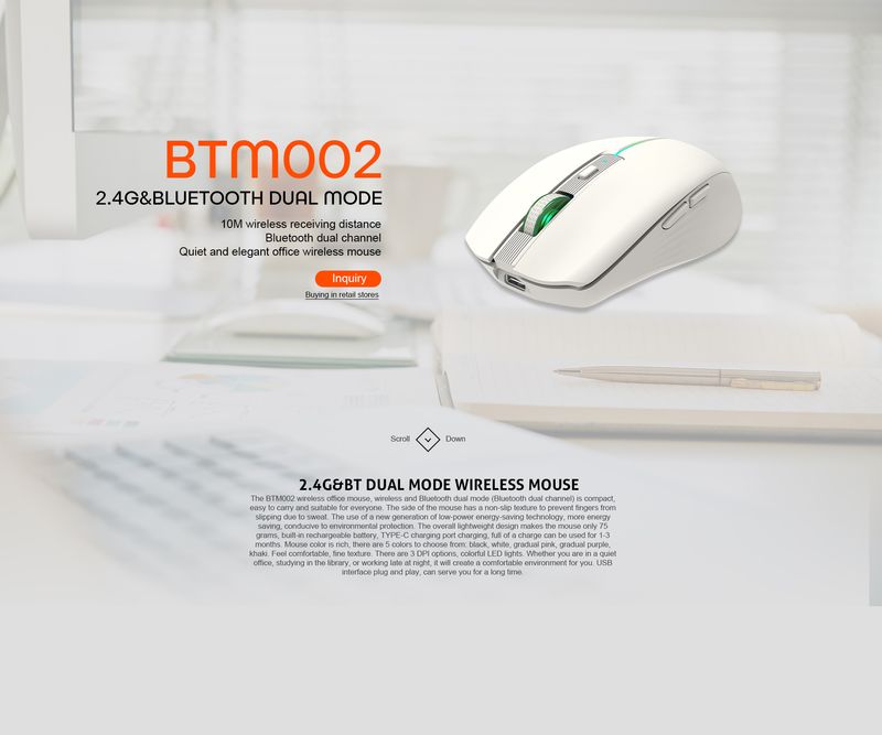 Meetion BMT002 Black Portable Cordless 2.4G Rgb Silent Wireless Mouse for Laptop Computer_voghion.com