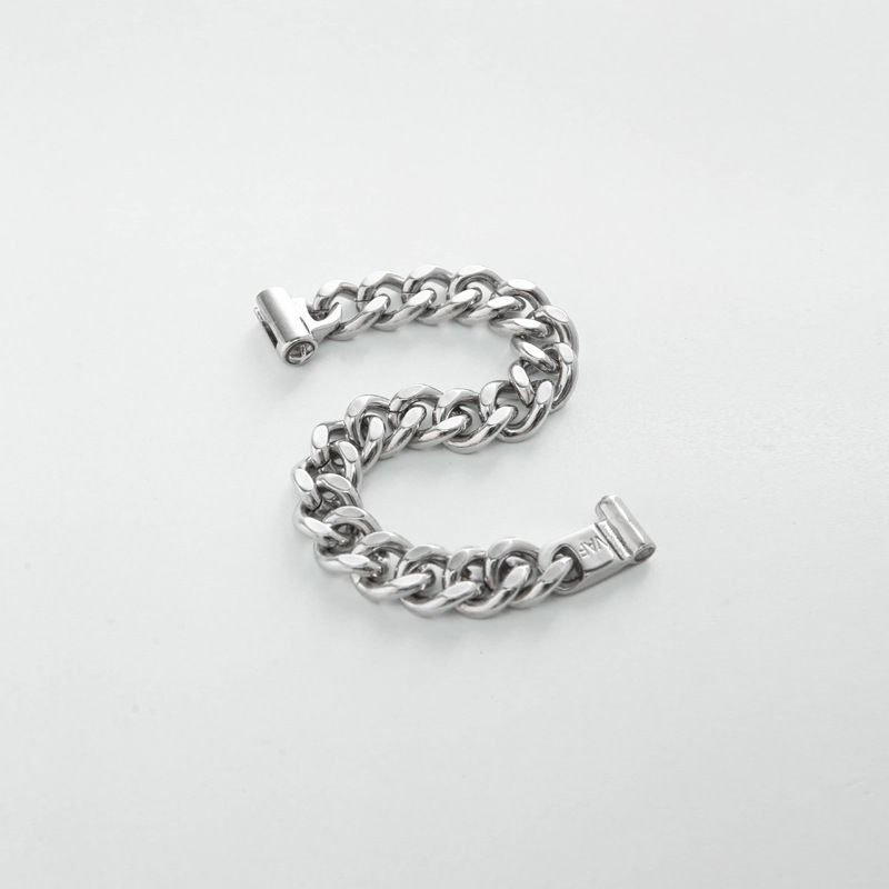 Straight Light Luxury Titanium Steel Cuban Bracelet For Men 3D Ins Hip-Hop Niche Design Thick Couple Trendy Brand_voghion.com