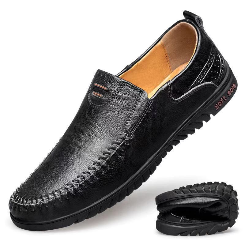 Zapatos casuales de primavera para hombre, planos, con suela suave y cómodos._voghion.com