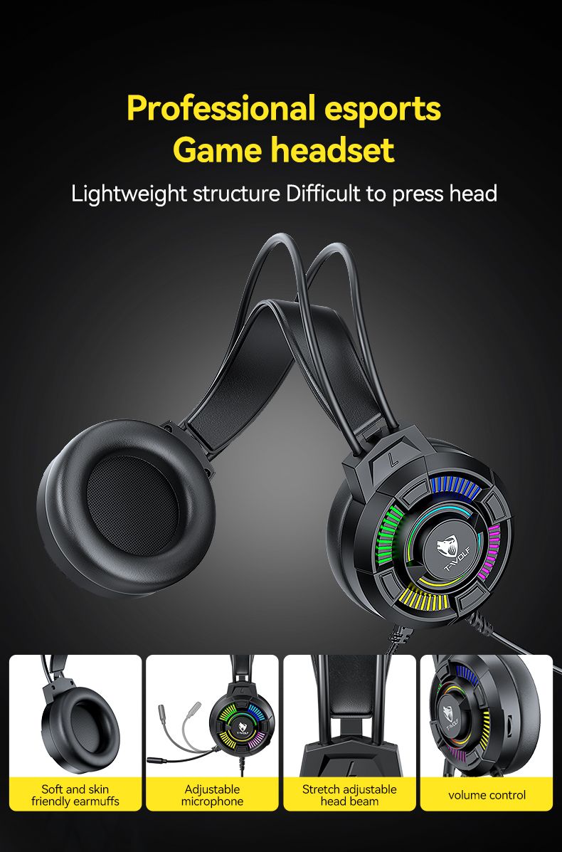 Gaming Headset Bass Stereo Over-head Earphone Pc Laptop Microphone Wired Headset Earphone And Headphone For Computer_voghion.com