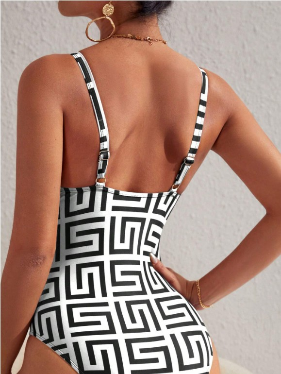 Maillot de bain une pièce imprimé, style rétro, slim, sexy, pour femmes, bikini_voghion.com