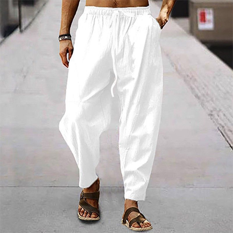 Premium Products 2025 Summer Men's Hip Hop Breathable Cotton Loose Relaxed Sports Pants_voghion.com