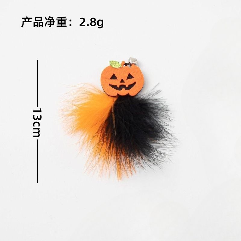 Halloween New Teasing Stick Pumpkin Ghost Feather Bell Plastic Cat Toy_voghion.com