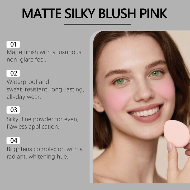 Zephoco Pink Matte Silky Blush Langanhaltendes, leicht zu verblendendes, jugendliches, leichtes, hautfreundliches Make-up für den Alltag_voghion.com