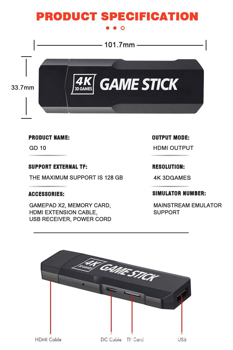 M9 Retro Wireless TV Game Console With 2.4G Dual Controllers, Mini Arcade System For PS1 & Classic Gaming, 32G/64G/128G Storage, HDMI Output_voghion.com