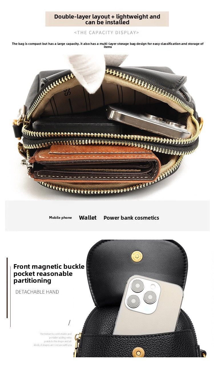 Borsa a tracolla per telefono 2025, nuova, elegante, piccola, casual, versatile, in vera pelle, da donna_voghion.com