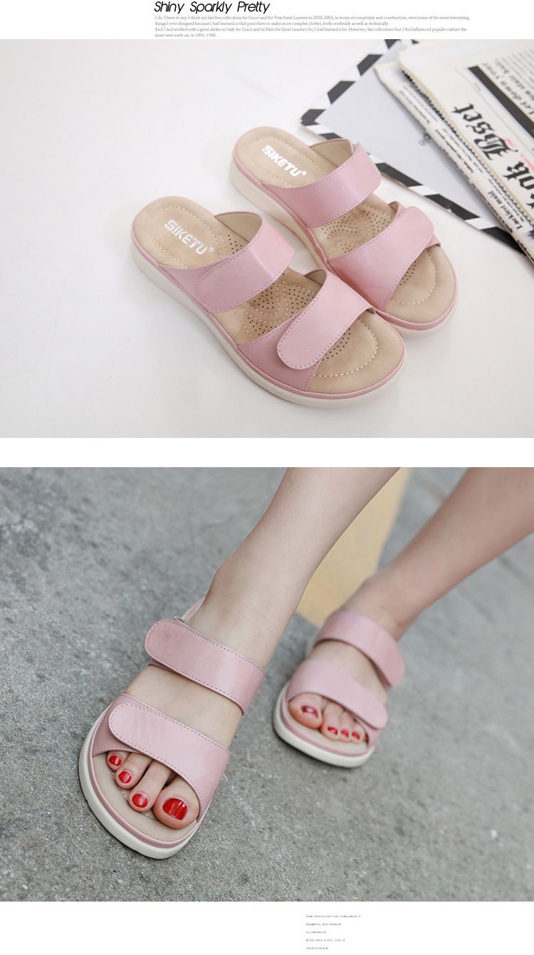 Nuovo 2024 da donna per le vacanze da spiaggia con velcro e spugna per massaggio, grandi pantofole_voghion.com