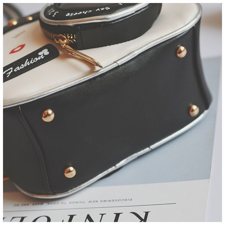 Herbst neue Retro-Mode Damen farblich passende Persönlichkeit Kamerakette Umhängetasche_voghion.com