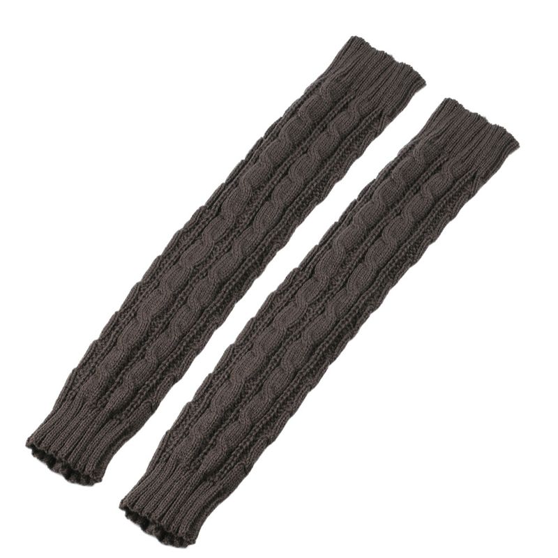 Women's Fingerless Knit Gloves - Acrylic Wool, Long & Twisted 8-Shaped Design, Warm Arm Sleeves For Autumn & Winter Breathable & Stylish, Unisex Fit_voghion.com