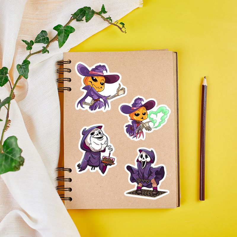 Stickers 50 Ghost And Pumpkin Head Graffiti Stickers Water Cup Computer Waterproof Decorative Stickers Halloween Stickers_voghion.com