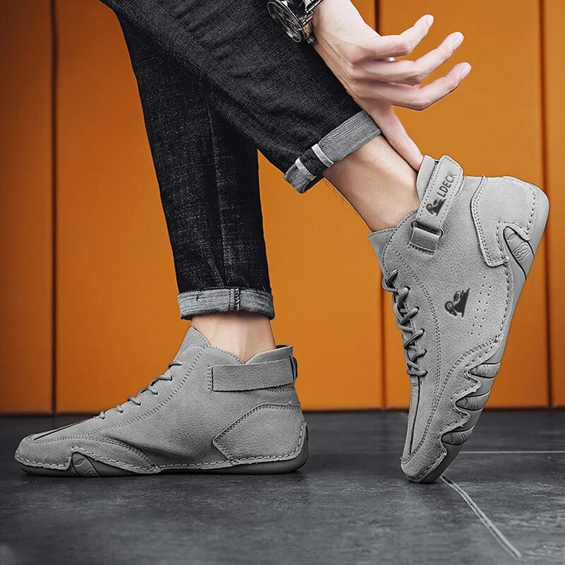 Leder Casual für Turnschuhe 2023 Neue In Männlichen Mode Müßiggänger Schuhe Lace Up Männer Stiefeletten Komfortable Mann Schuh_voghion.com