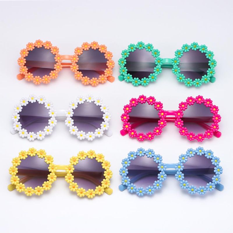 Moda Fiore rotondo per occhiali da sole carini a margherita per bambini Protezione solare per esterni Ombra Moda Occhiali da festa divertenti_voghion.com