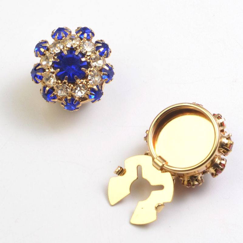 Fashion Pearl Shirt Cufflink Flower Collar Rhinestone Decorative Button Cover_voghion.com