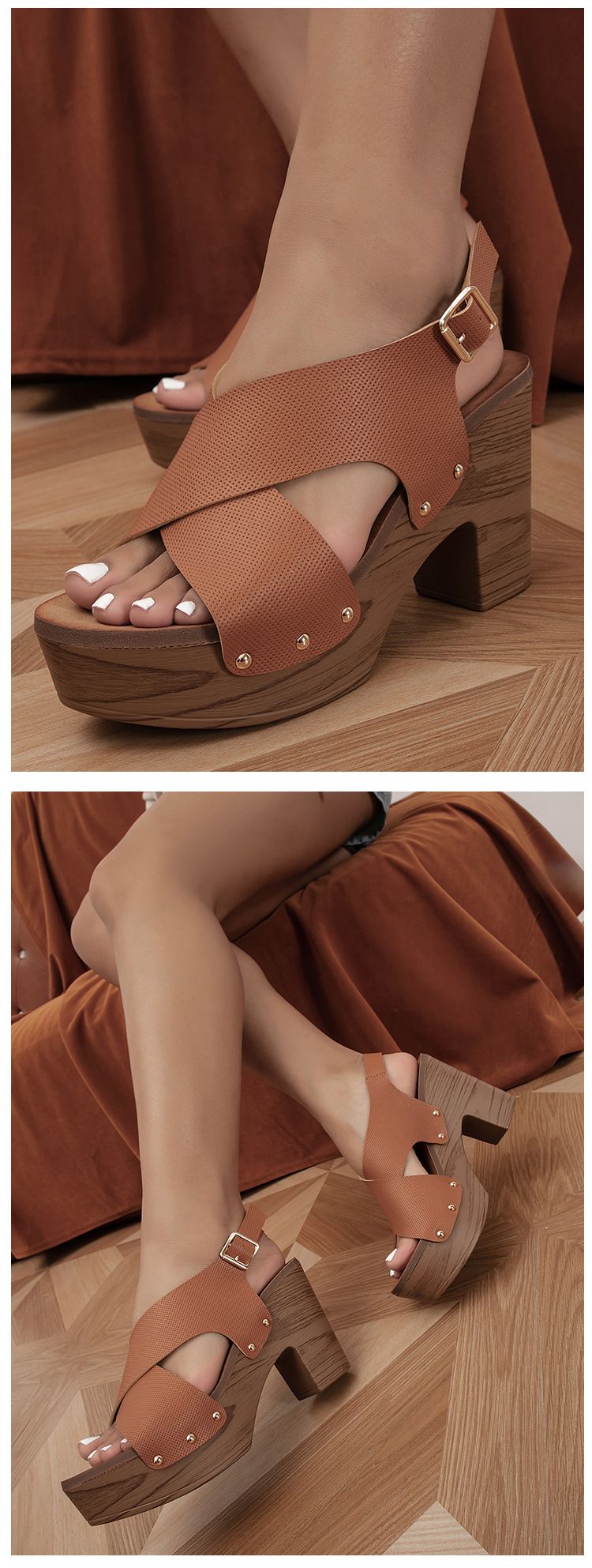 Schuhe 2024 Neue Dicken Hohen Absatz Große Größe Sandalen frauen Einfachheit_voghion.com