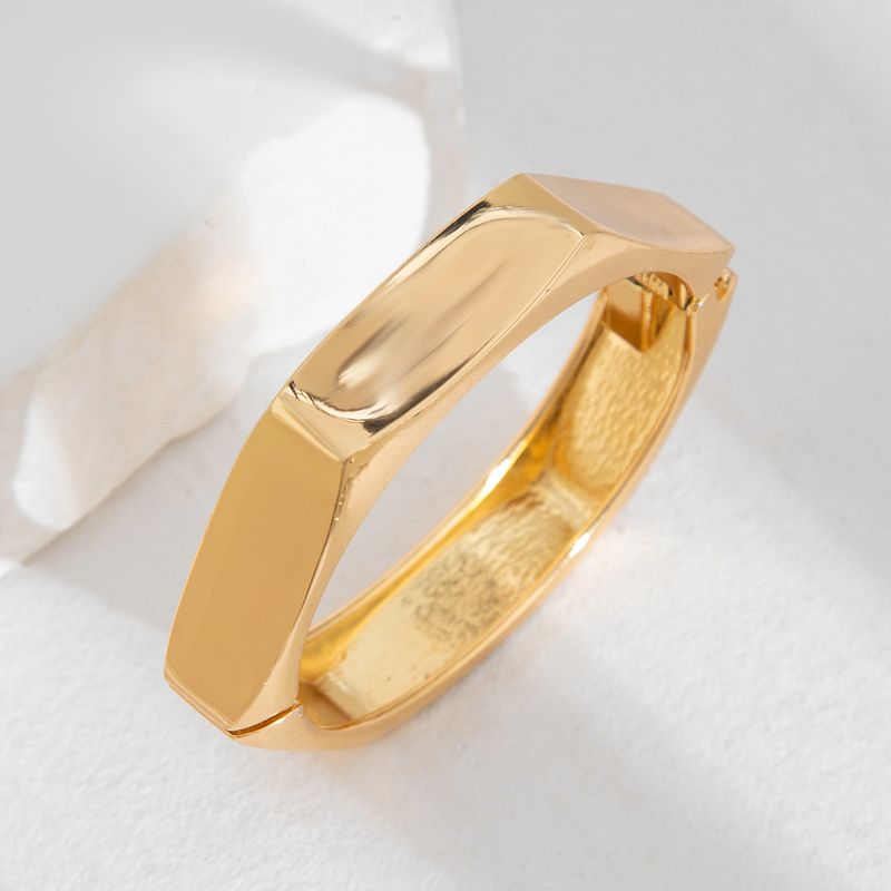 Exaggerated Ins Metal Smooth Thread Stacked Personalized Geometric Hexagonal Mirror Bracelet_voghion.com