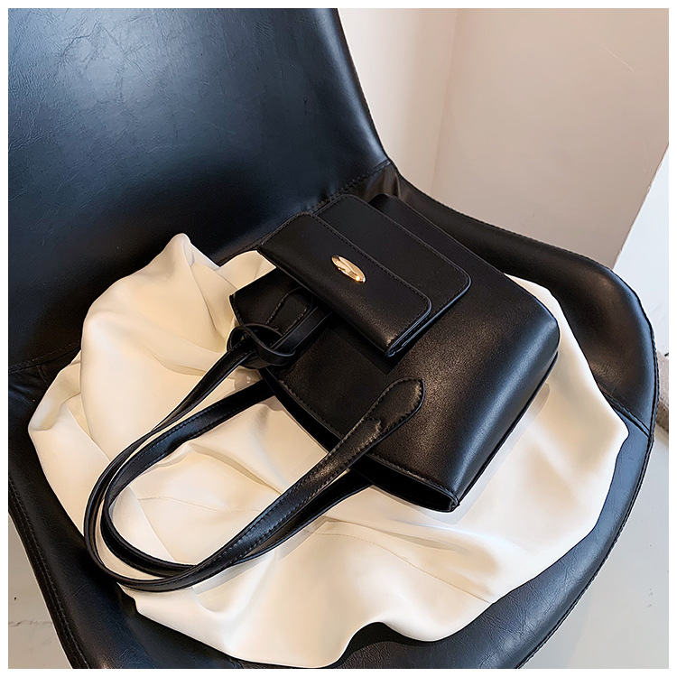 Borsa piccola portatile di moda estiva nuova borsa a secchiello casual semplice da donna 2023 borsa per ascelle suocera con trama di nicchia_voghion.com