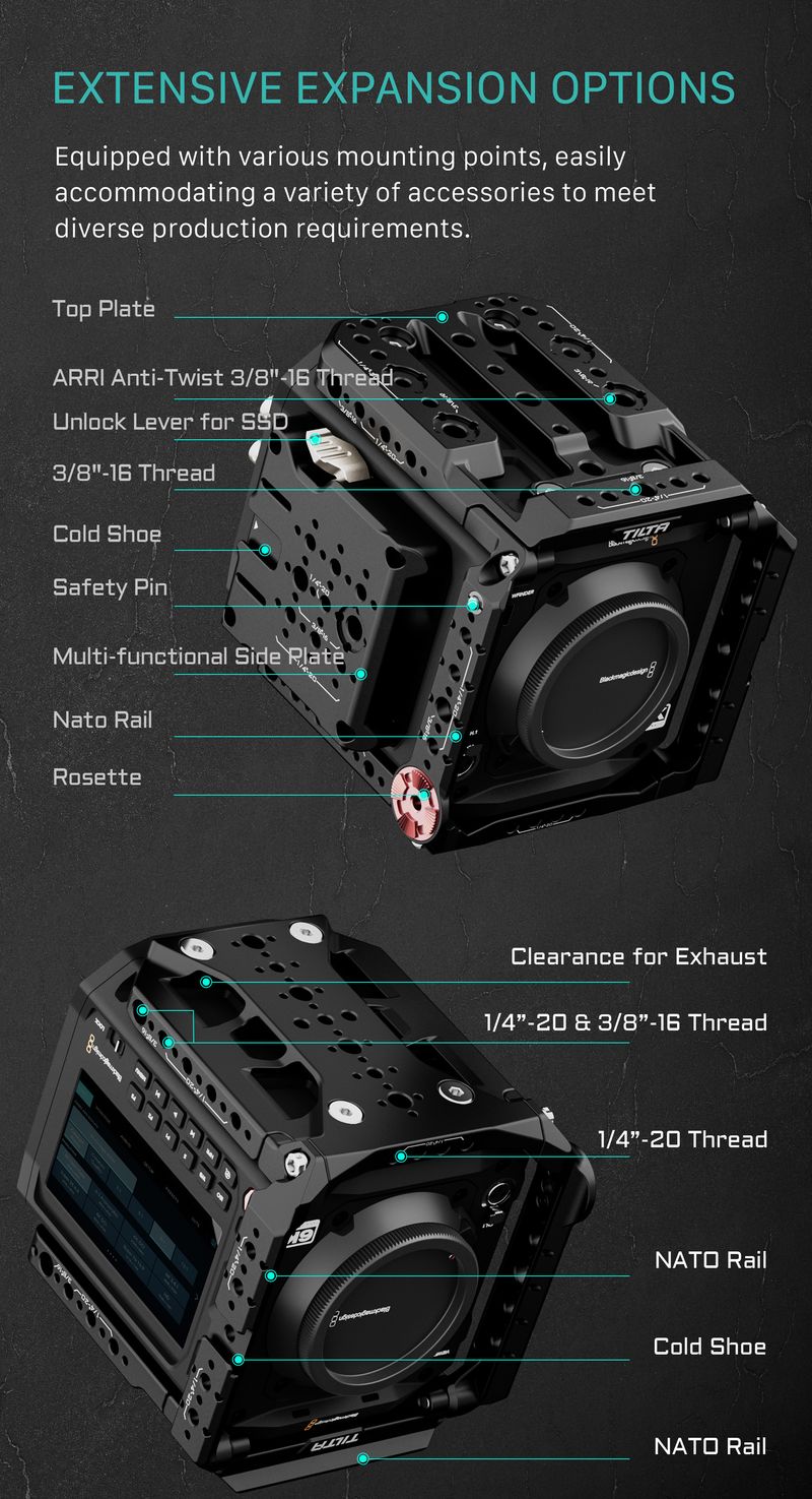 TILTA ES-T21-B-V ES-T21-A ES-T21-FCC Cage de caméra pour Kit de base Blackmagic PYXIS 6K/12K_voghion.com