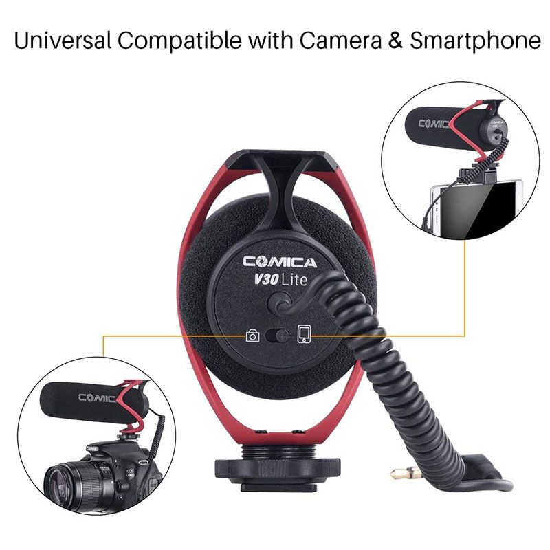 Microfone portátil para câmera, entrevista, conferência, gravação de vídeo, microfone VS RodeMic Go, microfone para Canon Nikon DSLR_voghion.com