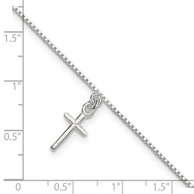 Sterling Silver Cross Anklet_voghion.com