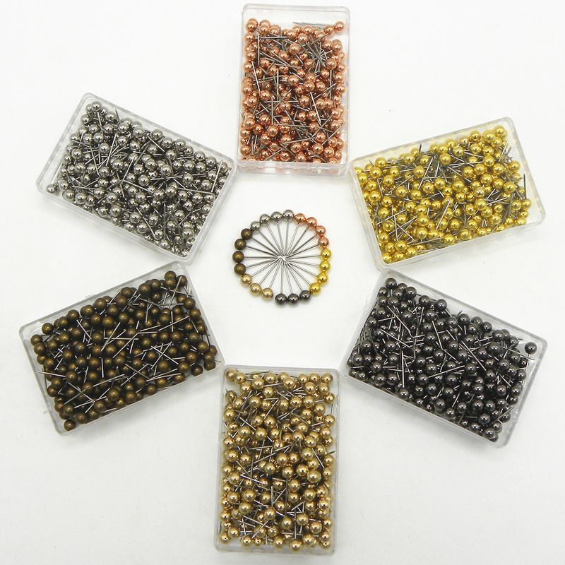 Factory direct office cork board fixed multi-color metal rose gold plastic pin ball ground pin_voghion.com