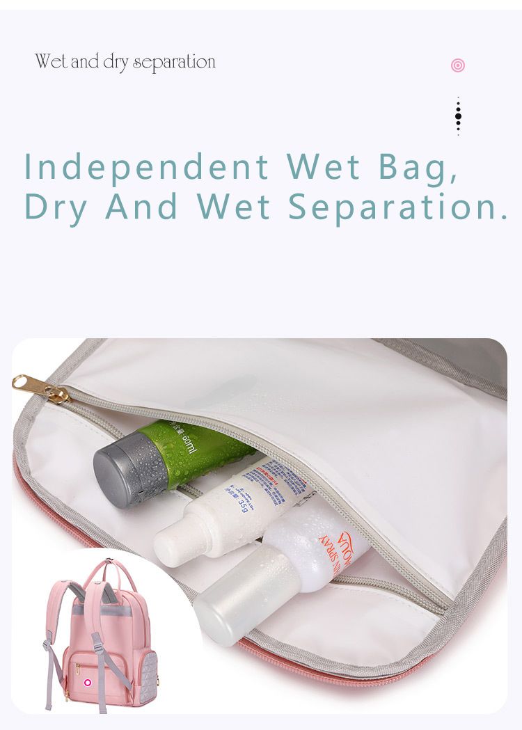 20L Wickeltasche Tragbare multifunktionale Mutter- und Babytasche Modische Stickerei Große Kapazität Wickeltasche Wasserdichter Rucksack_voghion.com