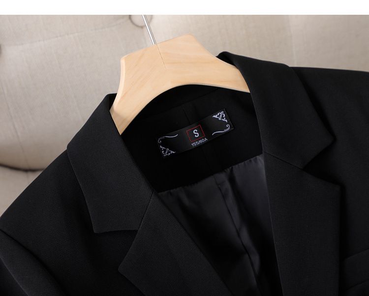 Dámske oblečenie Luxusné čierne sako pre ženy na jar a jeseň, nové profesionálne ležérne sako, jednoduché pracovné oblečenie_voghion.com