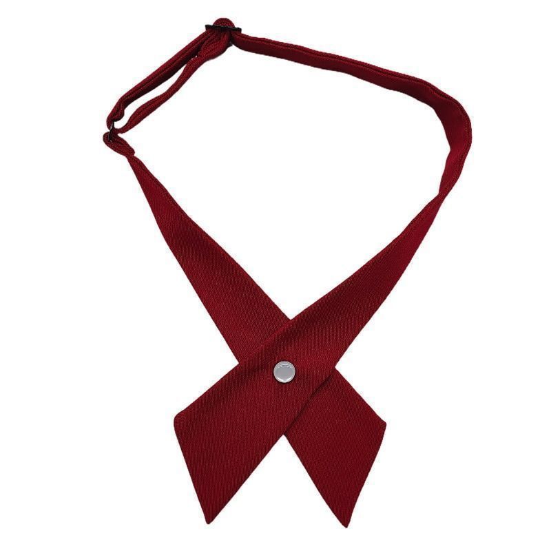 Cravatta JK bordeaux per donna, tinta unita, a righe, per foto di laurea, uniforme da scapolo rossa, fiocco e abito da marinaio_voghion.com