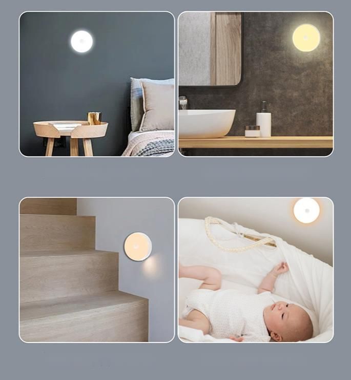 LED Smart Human Body Sensor Wardrobe Entrance Stair USB Rechargeable Night Light_voghion.com