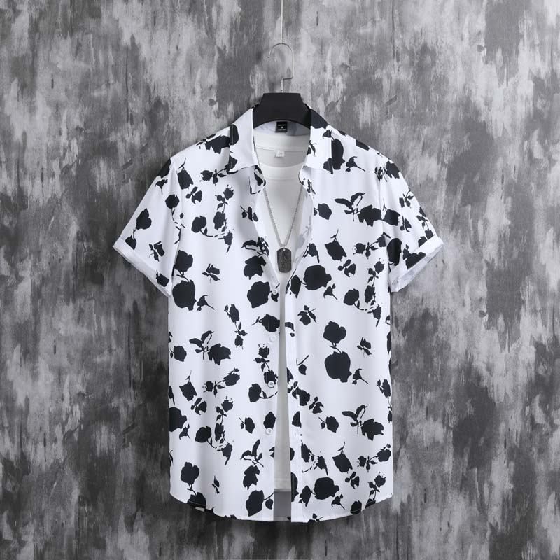 Sommer Neue Gedruckt Hemd Zwei Stück Jugend Casual Mode Herren Set_voghion.com