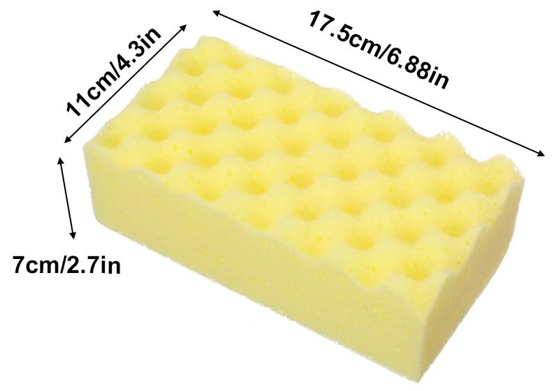 Großer Autowaschschwammblock zur Reinigung der Autokarosserie, Fleckenentfernung, hochdichter Wellenschwamm, tragbares Werkzeug zur Autolackpflege_voghion.com