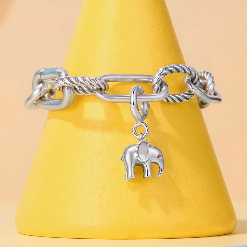 Elephant Locket Pendant Charm Sterling Silver Charm_voghion.com