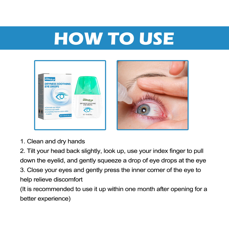 South Moon Dry Soothing Eye Drops Relieve Eye Fatigue, Dry Eyes, Red Eyes and Blurred Vision Eye Care Solution_voghion.com