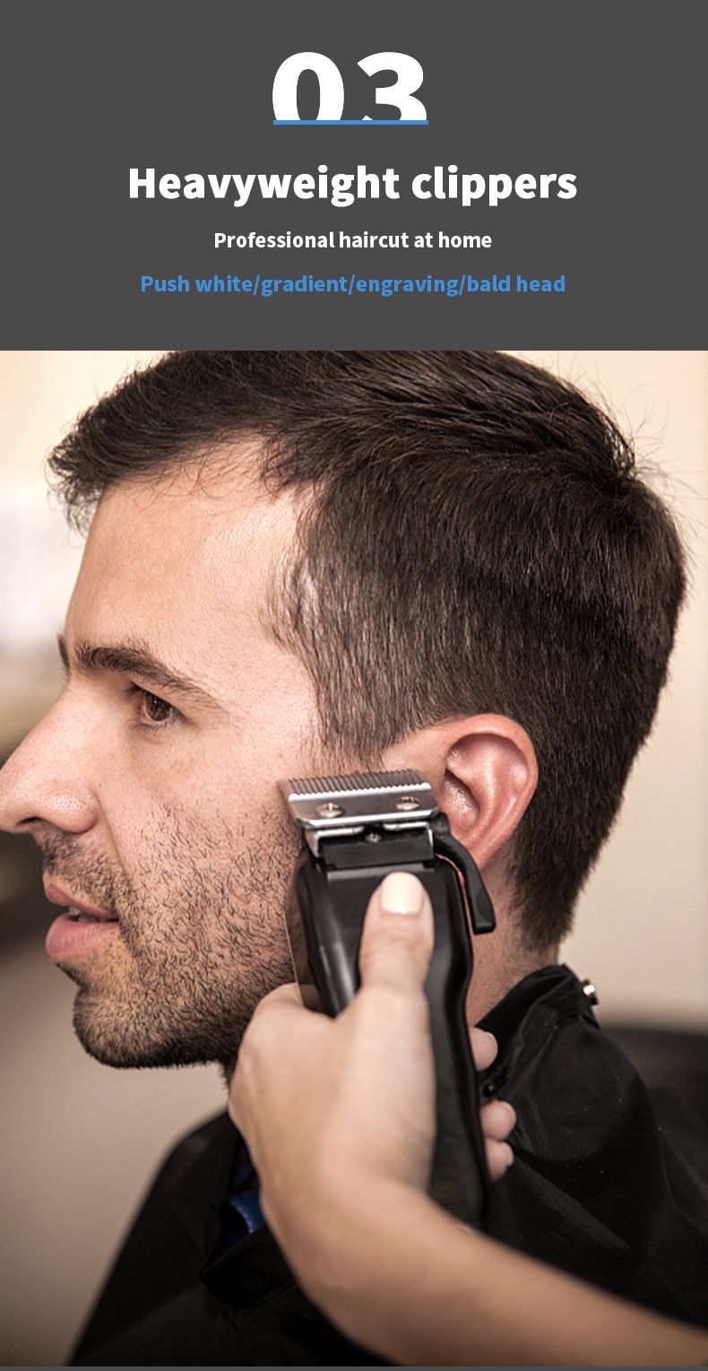 Hair Trimmer Metal Professional Electric Hair Clippers Men's Shaving Clippers Oil Head Home Electric Hair Clipper Battery_voghion.com