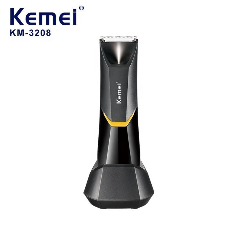 Kemei KM-3208 Ceramic Cutter Groin Pubic Private Part Electric Shaver For Men USB Fast Charging Waterproof Body Hair_voghion.com