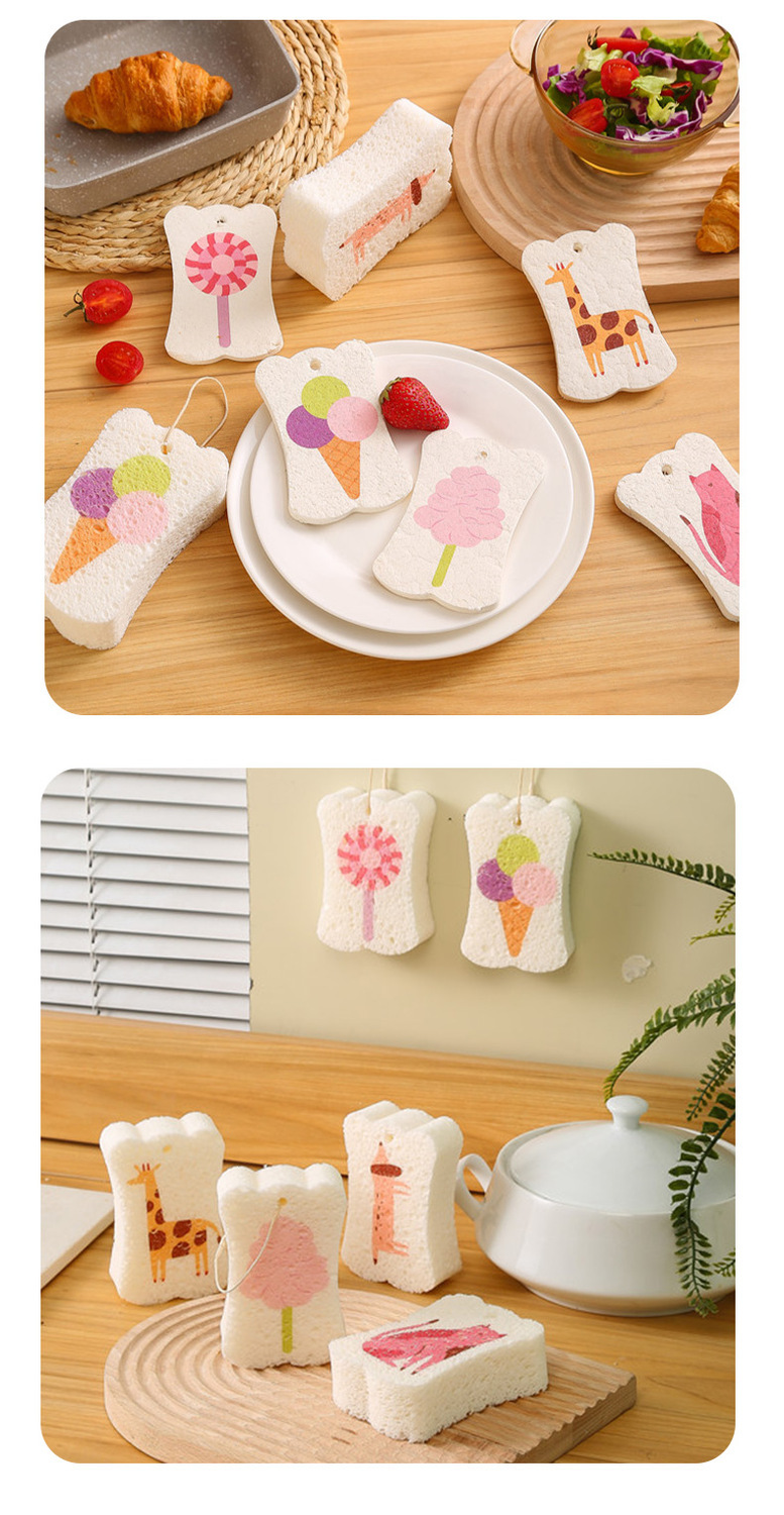 Thickened dishwashing wood pulp cotton sponge wipe, scouring cloth, oil free kitchen brush, utensil, cloth towel_voghion.com