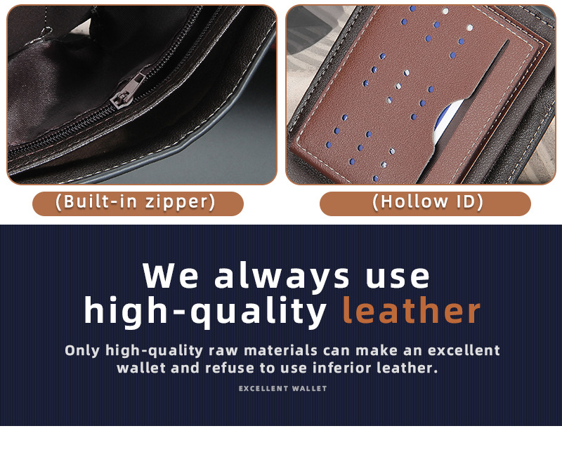 Baellerry2023 Nuovo portafoglio corto da uomo Porta carte multi-carta alla moda semplice_voghion.com