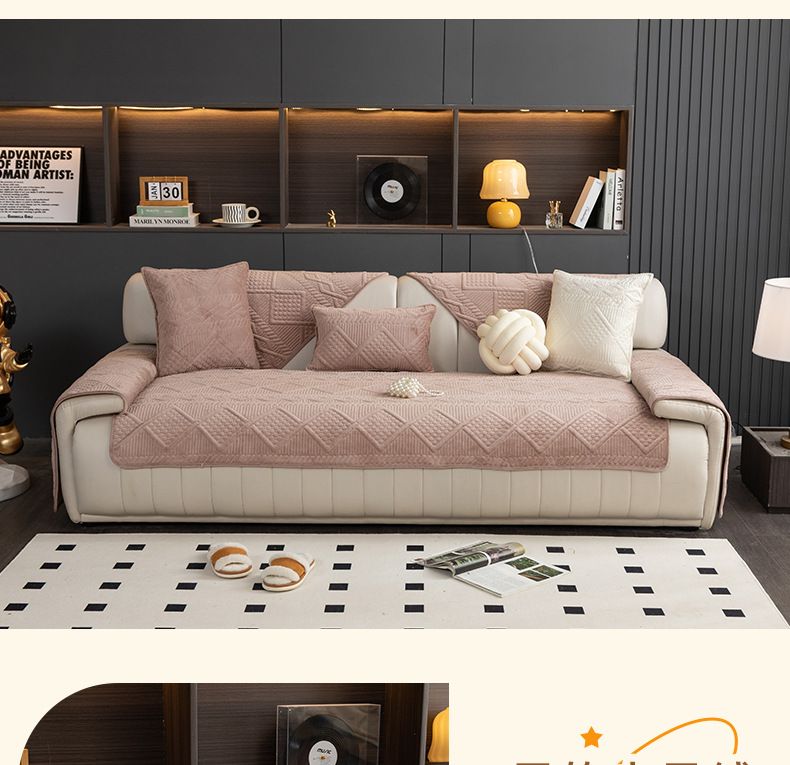 Sofa Cushion Thick Warm Crystal Velvet Sofa Protective Cover Luxury High End Modern Sofa Cushion_voghion.com