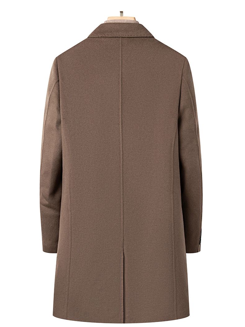 Men's Wool Blend Overcoat With Detachable Down Liner - Winter Longline Peacoat, Business Casual, Single-Breasted, Multi-Pocket Design_voghion.com