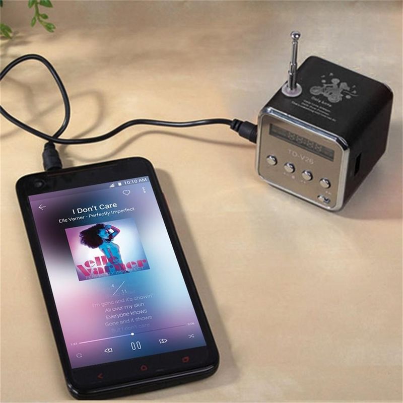 Upgraded Subwoofer Speaker Mini LED MP3 Player FM Stereo Portable Radio for PC Notebook TD-V26 with Bluetooth-compatible_voghion.com