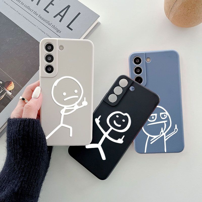 Capa de celular engraçada com dedo médio e homem bonito para Samsung Galaxy S25 Ultra S24 S23 S22 Plus S21 S20 S24 FE S10 S25 Ultra_voghion.com