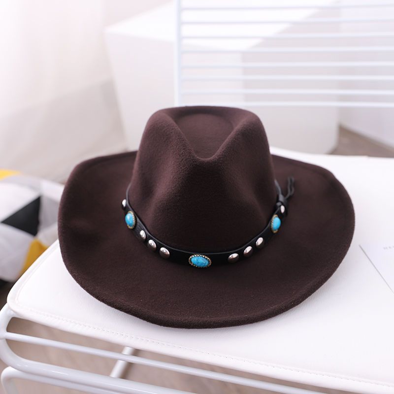 Top da uomo a tesa larga autunnale e invernale in lana calda jazz britannica per cappello da ballo tibetano da cowboy a collo grande da donna_voghion.com