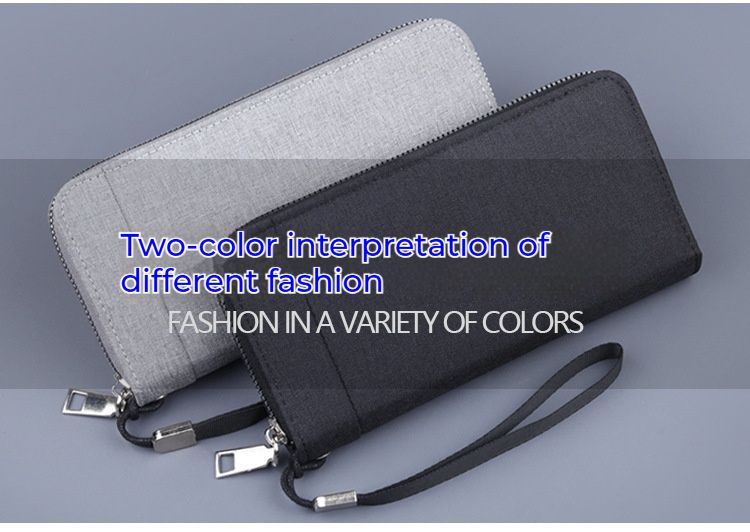 Canvas portemonnees voor heren, lange clutches, clutches met rits voor heren, telefoontasjes voor heren, denim casual portemonnees met grote capaciteit._voghion.com