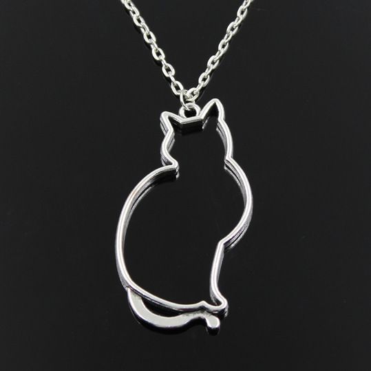 Kettingen Nieuwe Mode Holle Kat Profiel Hanger Ketting_voghion.com